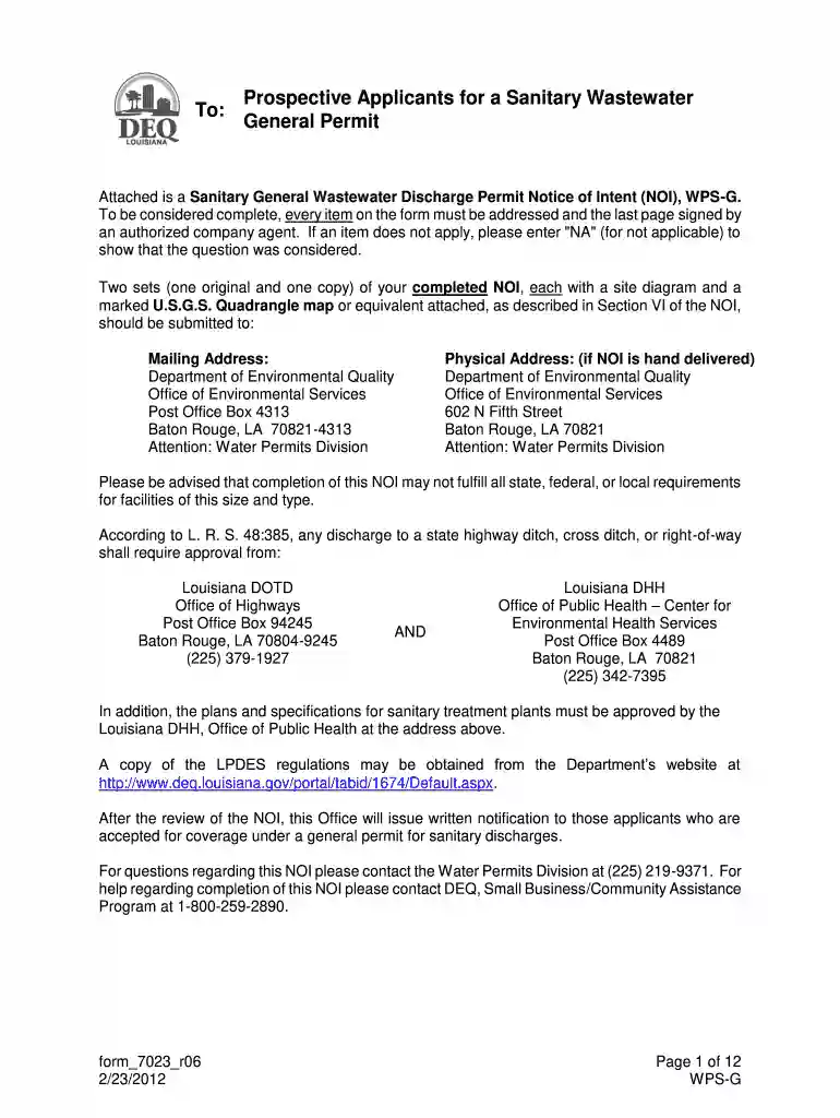 louisiana wps wastewater Preview on Page 1