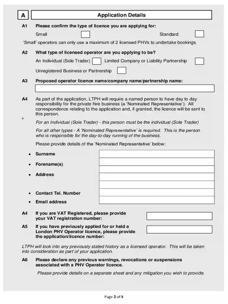 phv 101 application form Preview on Page 1