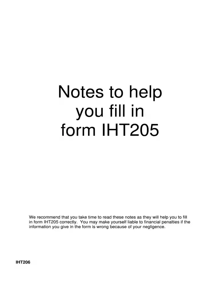 iht205 form Preview on Page 1