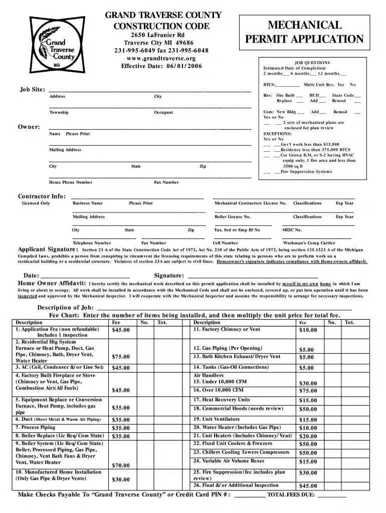 grand traverse county building permit application Preview on Page 1