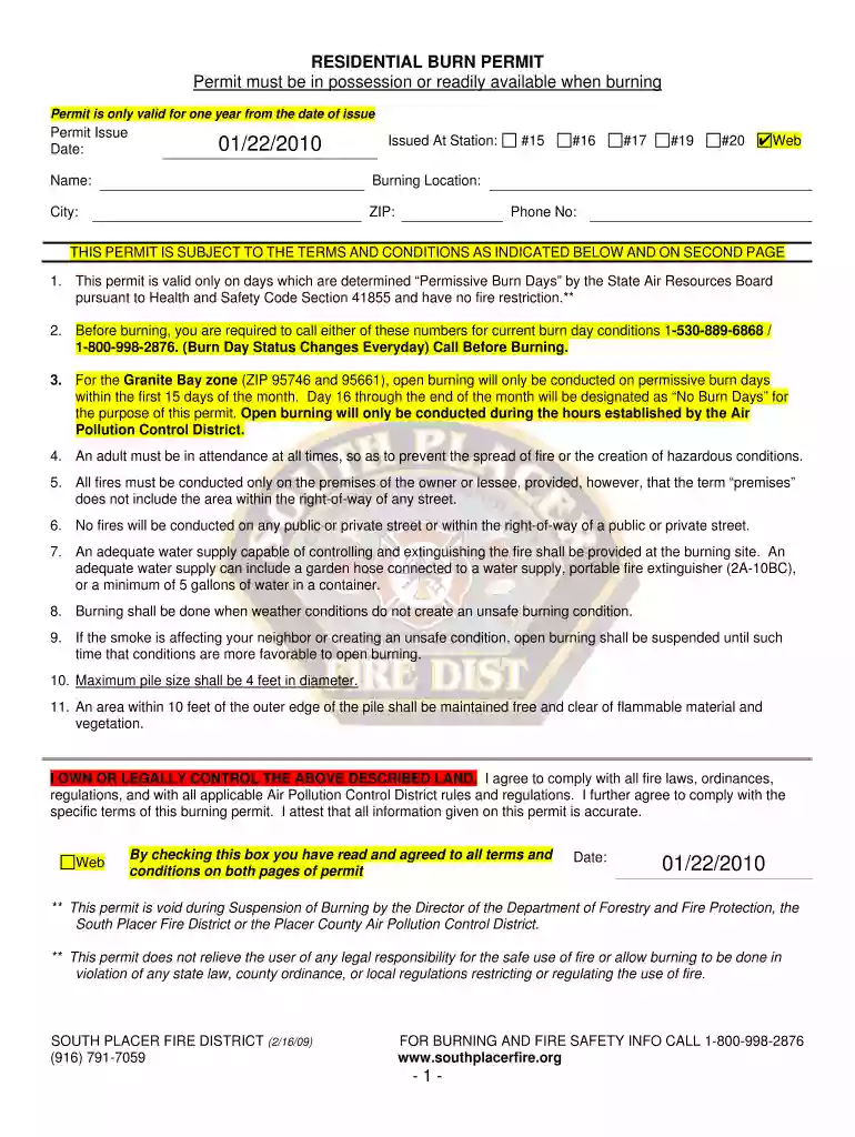 placer county burn permit Preview on Page 1