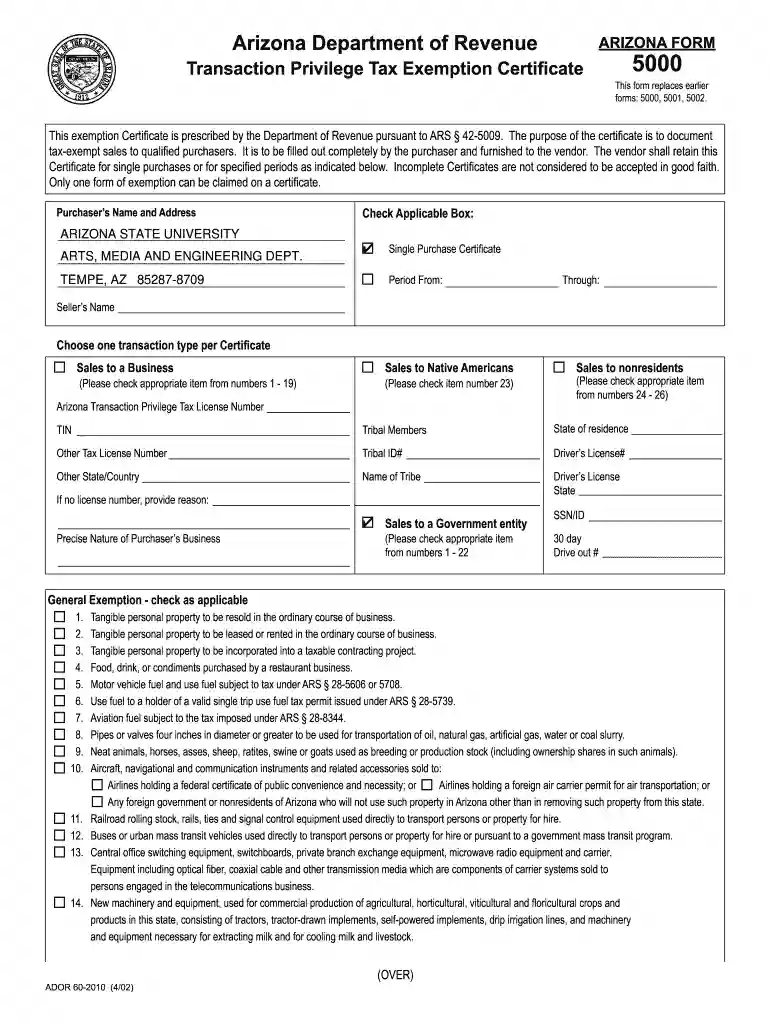 az5000 form Preview on Page 1