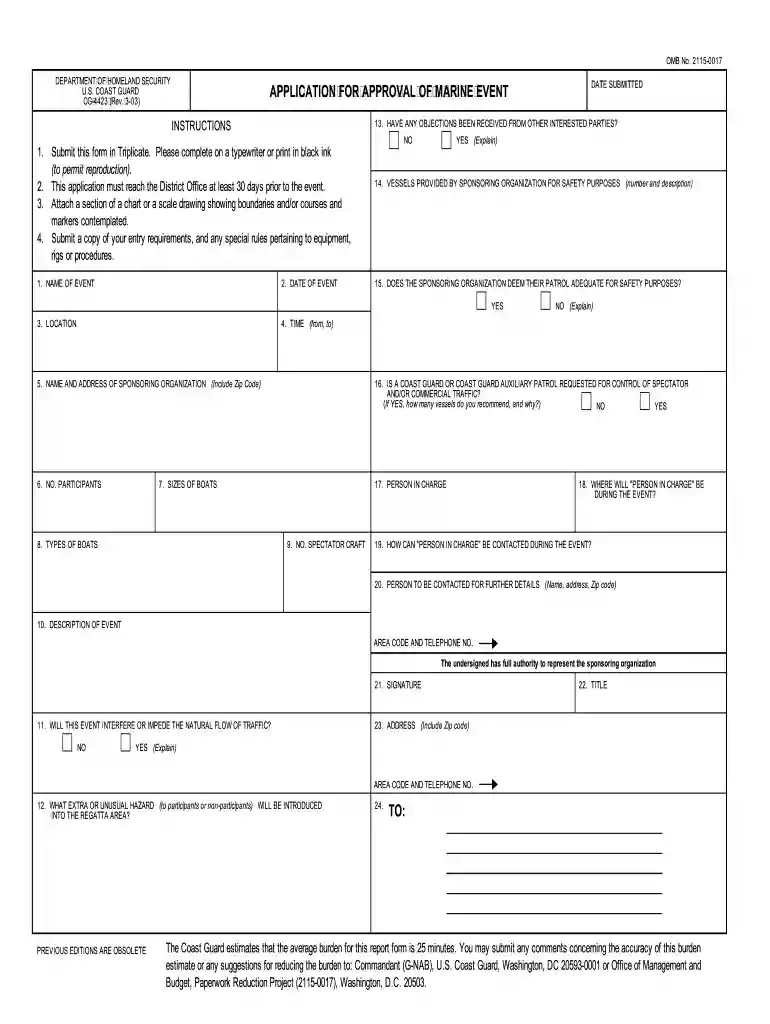cg 4423 2003 form Preview on Page 1