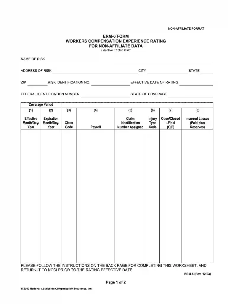 ncci form Preview on Page 1