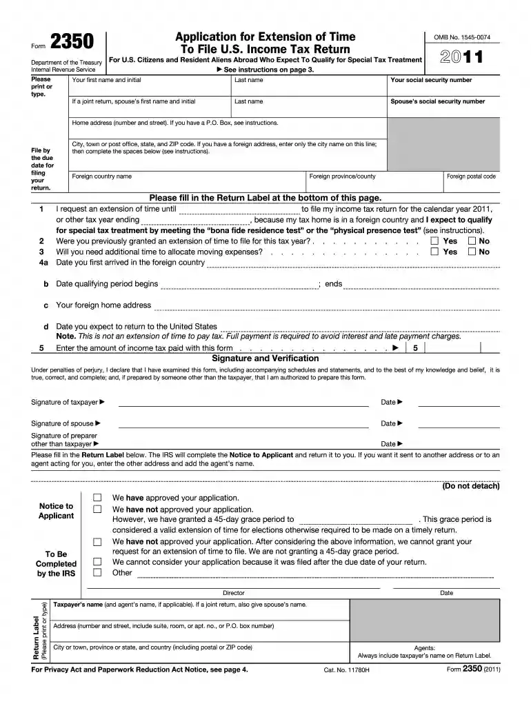 form 2350 Preview on Page 1