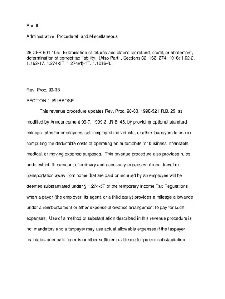 mileage standard proc Preview on Page 1