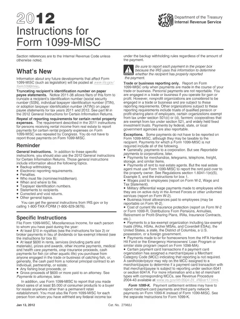 2012 instructions form Preview on Page 1