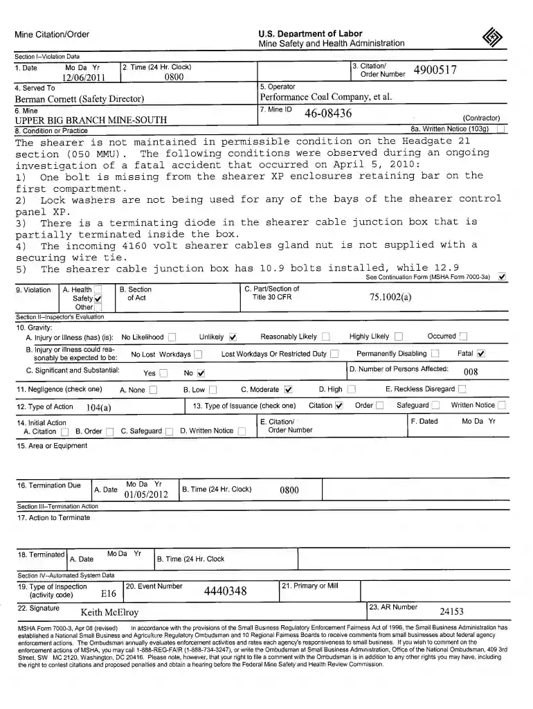 mine citation order form Preview on Page 1