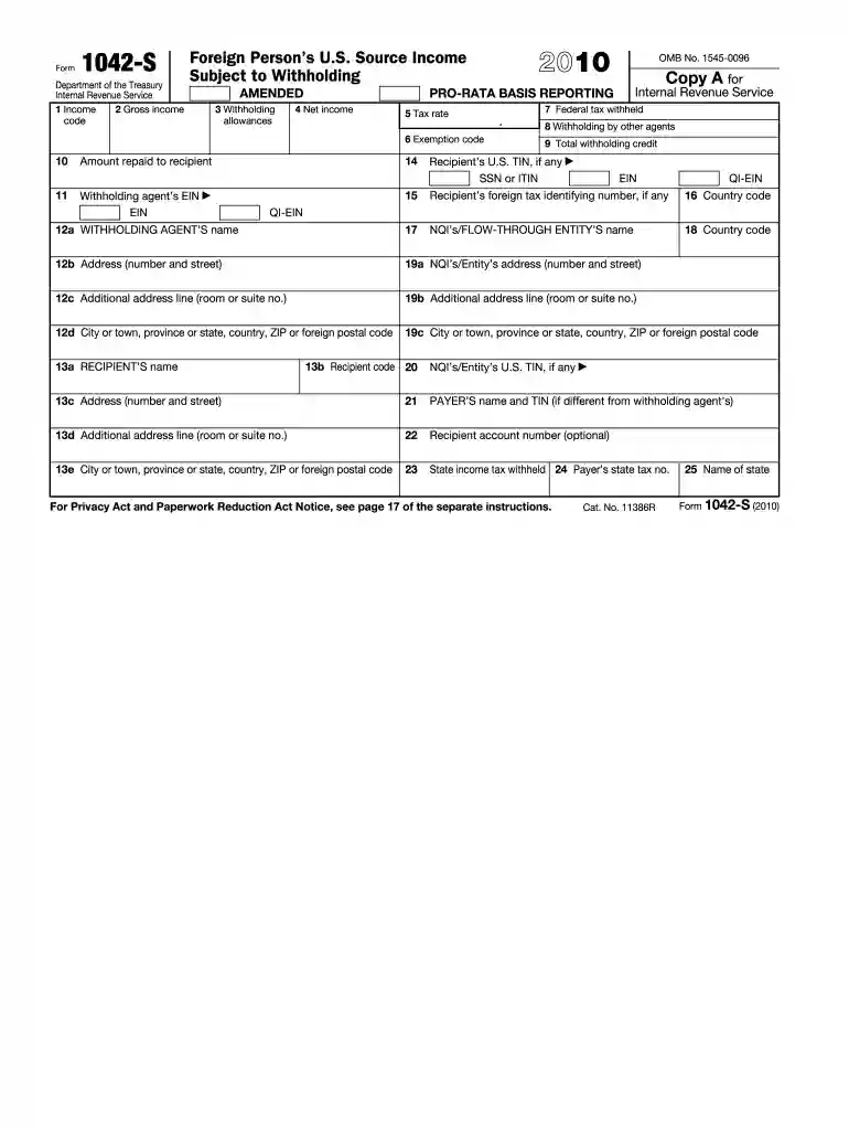 2010 form 1042 s Preview on Page 1