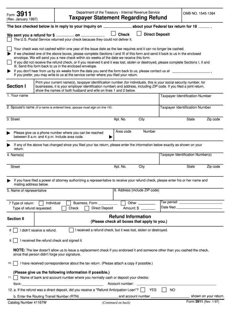 where to fax form 3911 Preview on Page 1