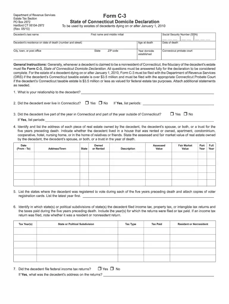 domicile form online Preview on Page 1