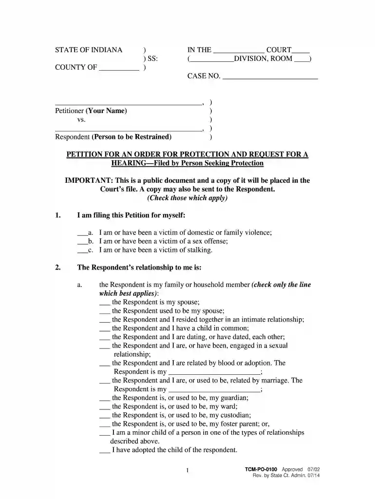 indiana protective order lookup Preview on Page 1