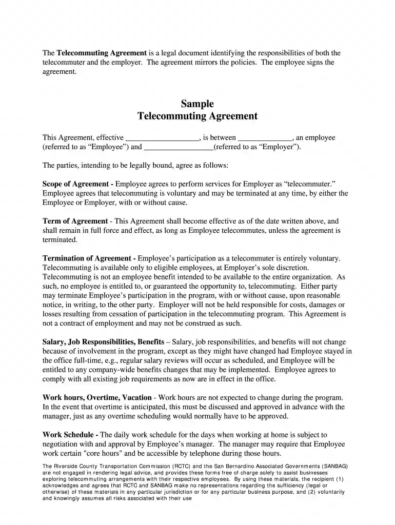 ejemplo de contrato de teletrabajo Preview on Page 1