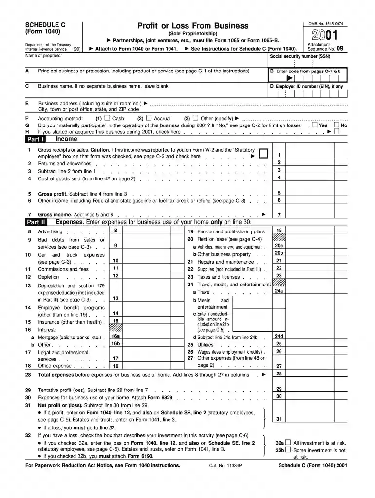 schedule c pdf Preview on Page 1