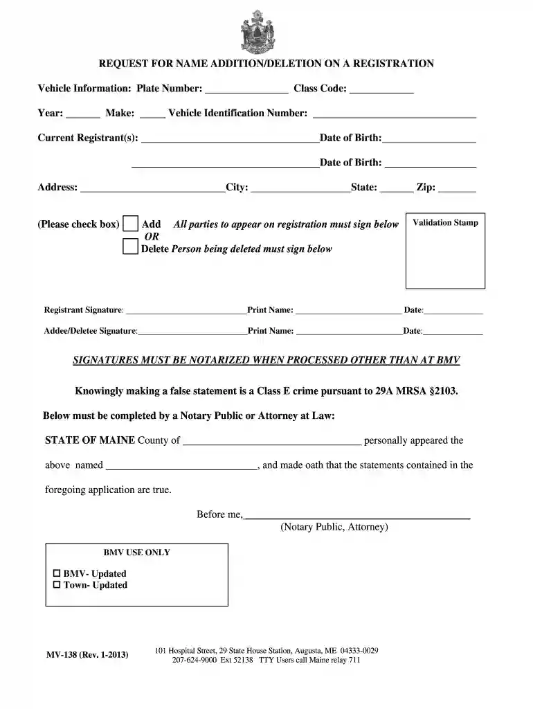 maine vehicle registration Preview on Page 1