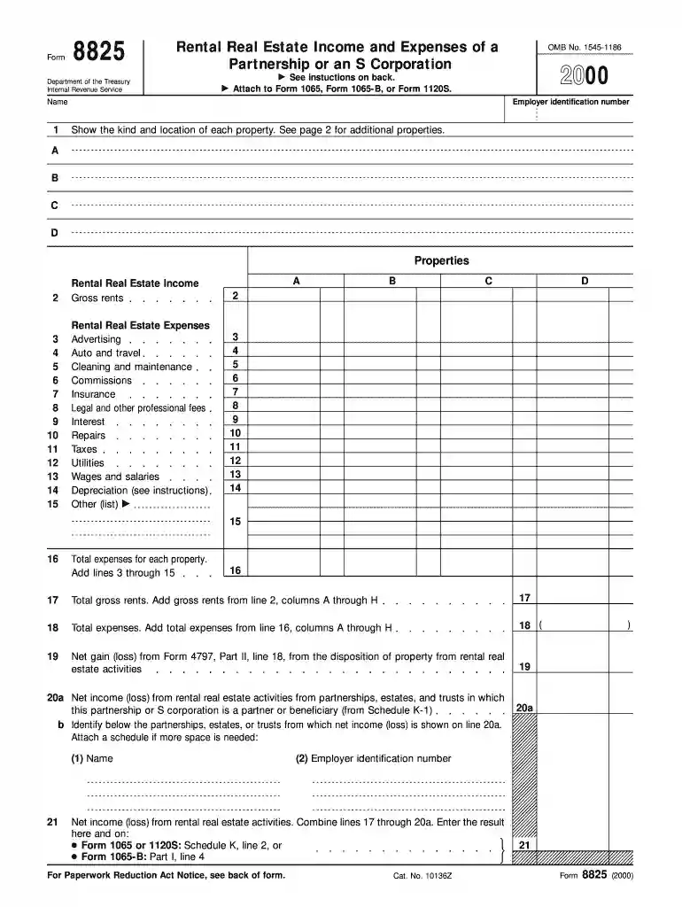 form 8825 Preview on Page 1