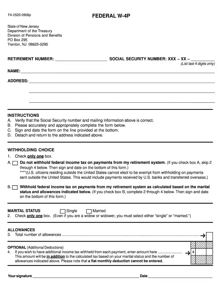 fa 0520 0908p 2008 form Preview on Page 1