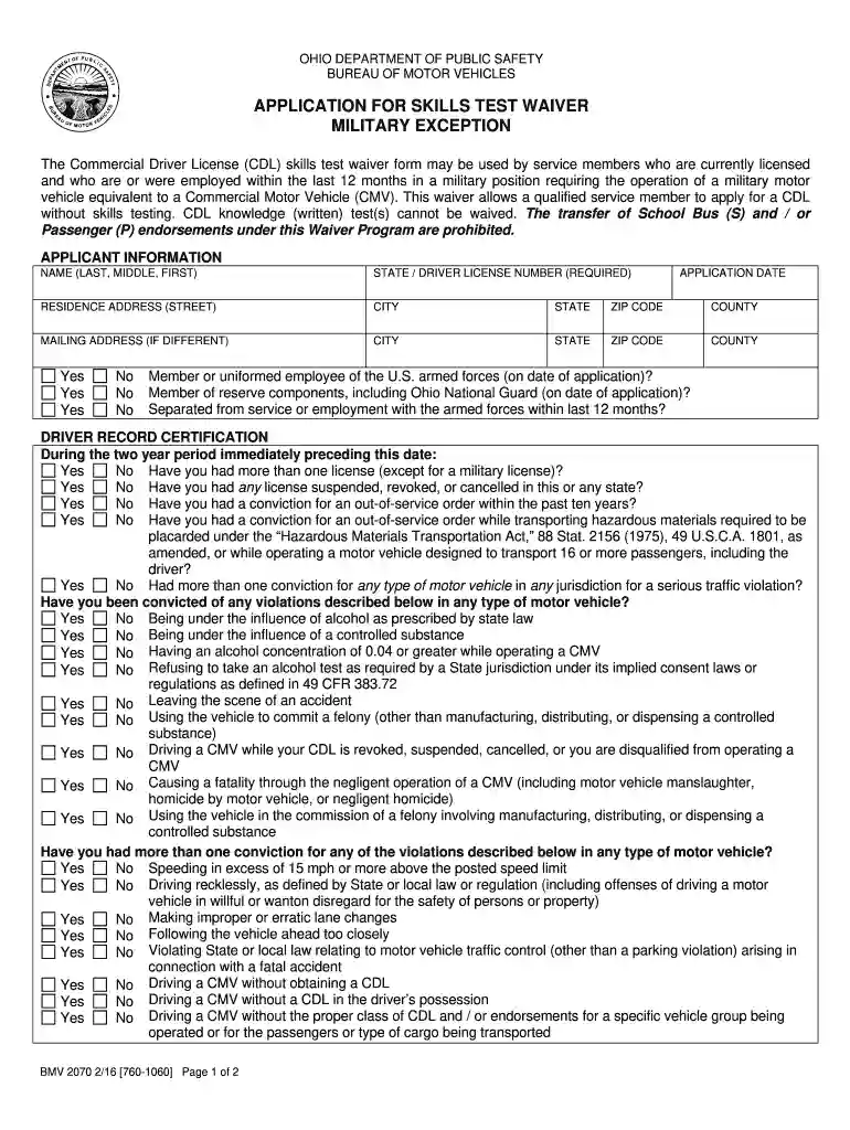 ohio cdl exemptions Preview on Page 1