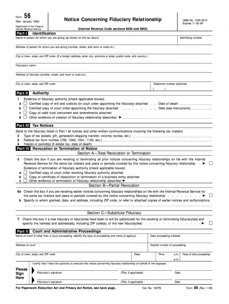 form 56 pdf Preview on Page 1