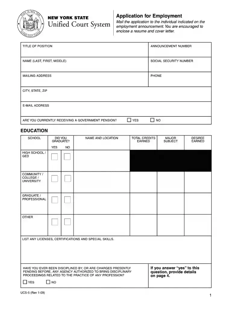 nycourts gov careers ucs5 pdf Preview on Page 1