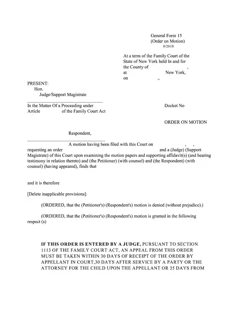 ny form order motion Preview on Page 1