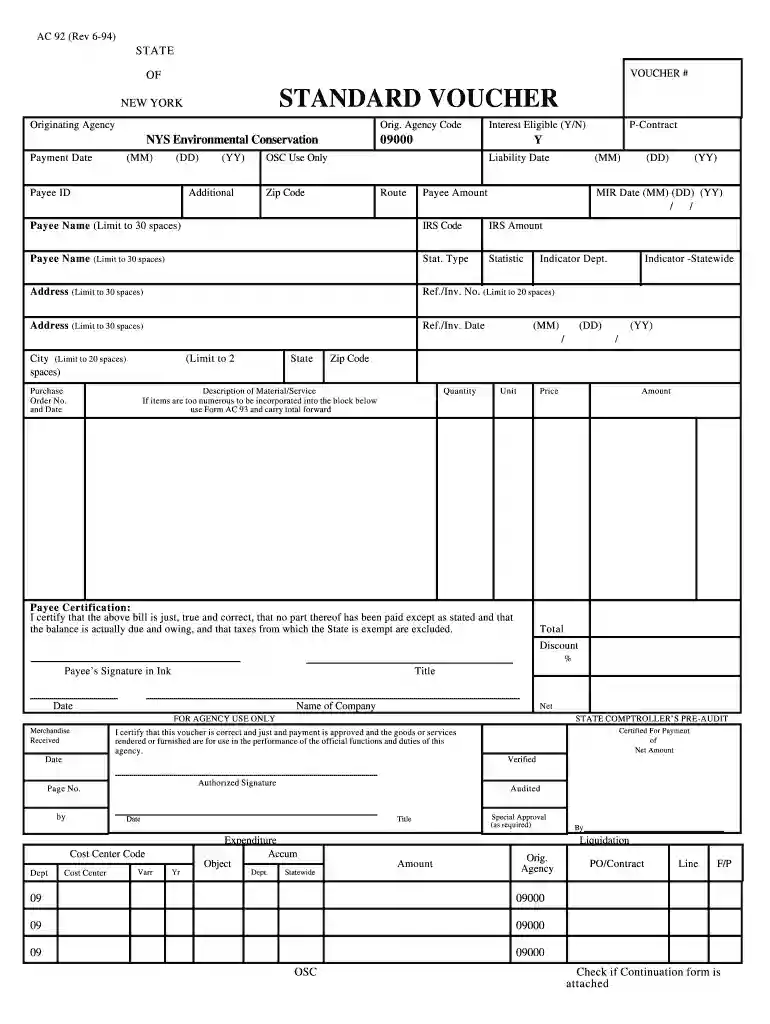 nys standard voucher Preview on Page 1