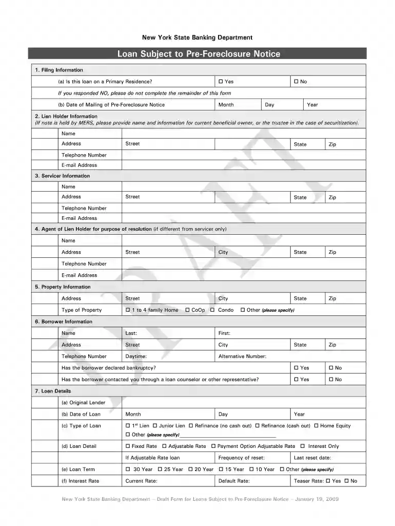 printable and blank forclosure form Preview on Page 1