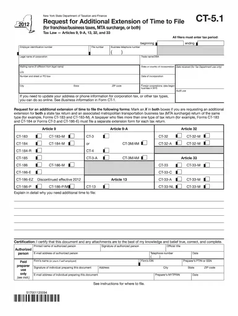 2012 ct 51 form Preview on Page 1