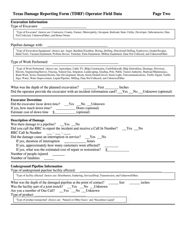 texas damage reporting form Preview on Page 1