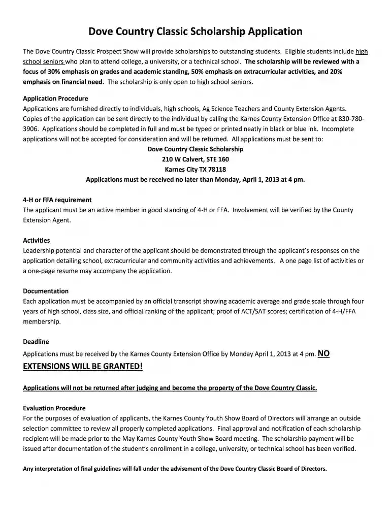 scholarship karnes template Preview on Page 1