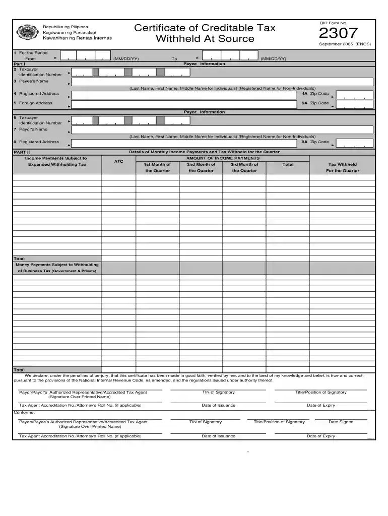 2307 bir form excel Preview on Page 1