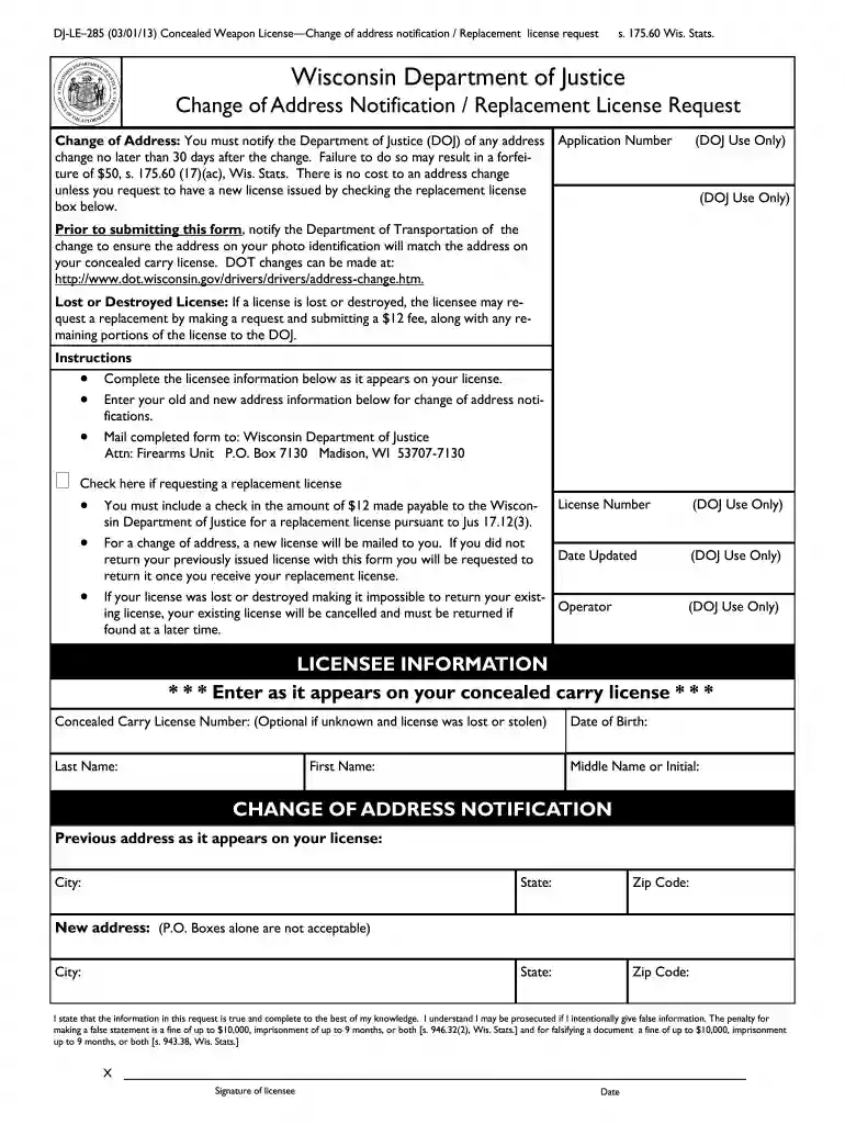 wisconsin license Preview on Page 1