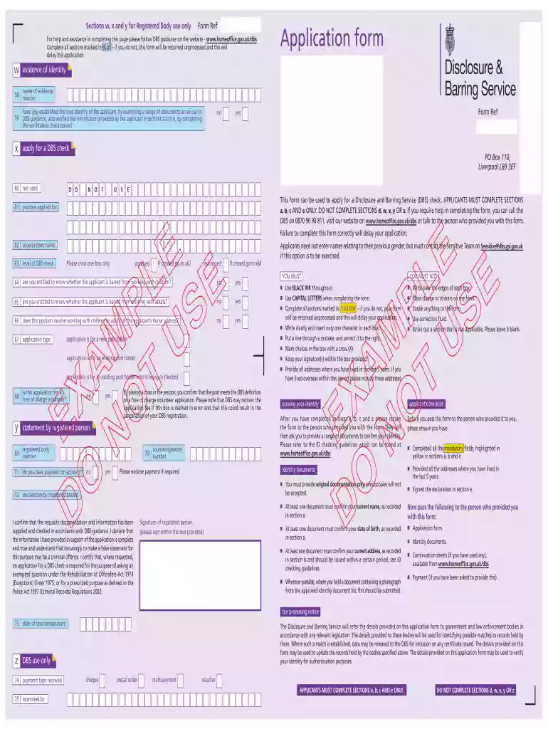 dbs form Preview on Page 1