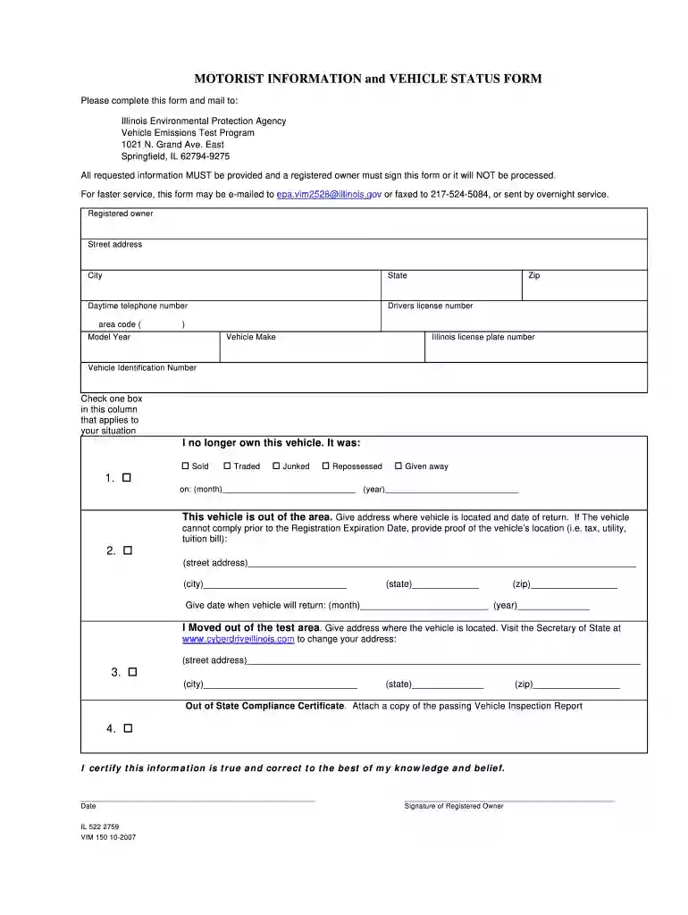 emission test vin check illinois Preview on Page 1