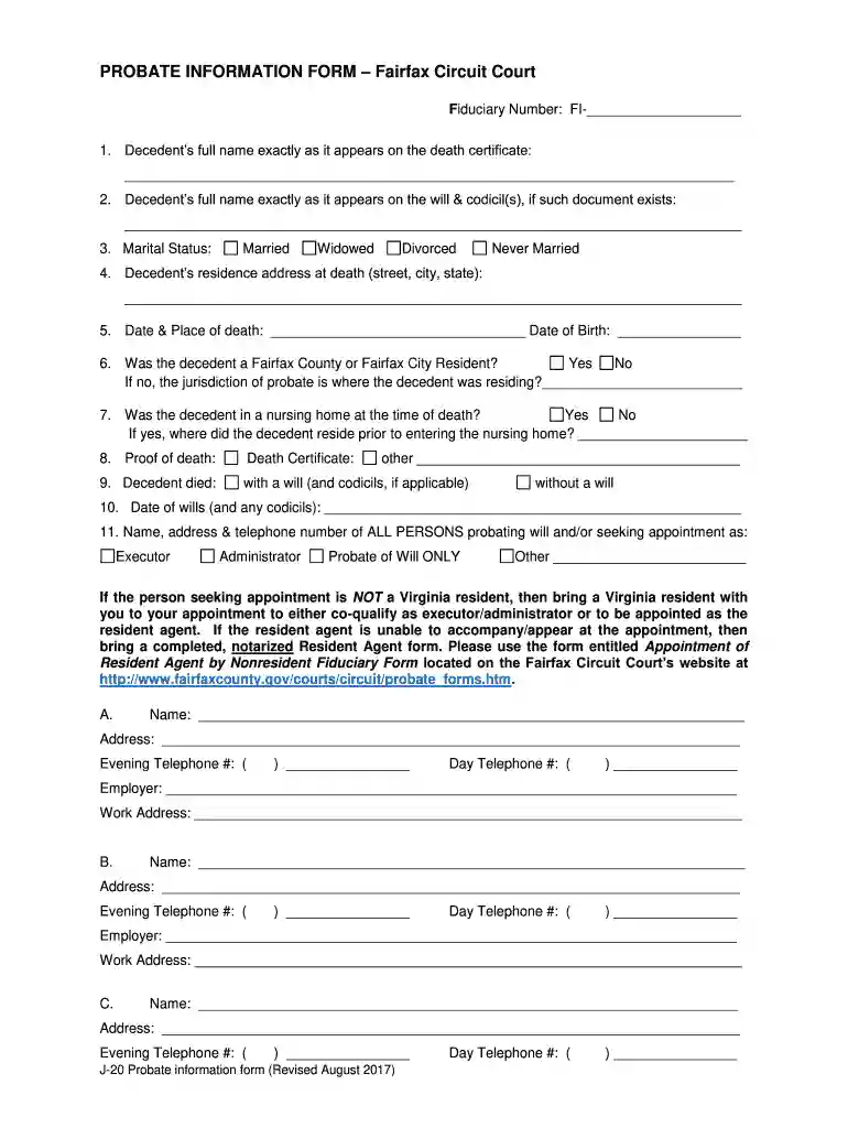 fairfax county probate forms Preview on Page 1