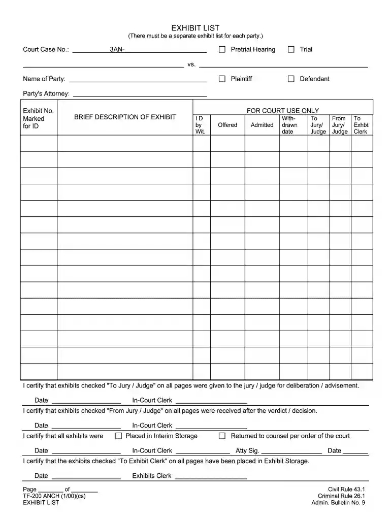 exhibit template for court Preview on Page 1