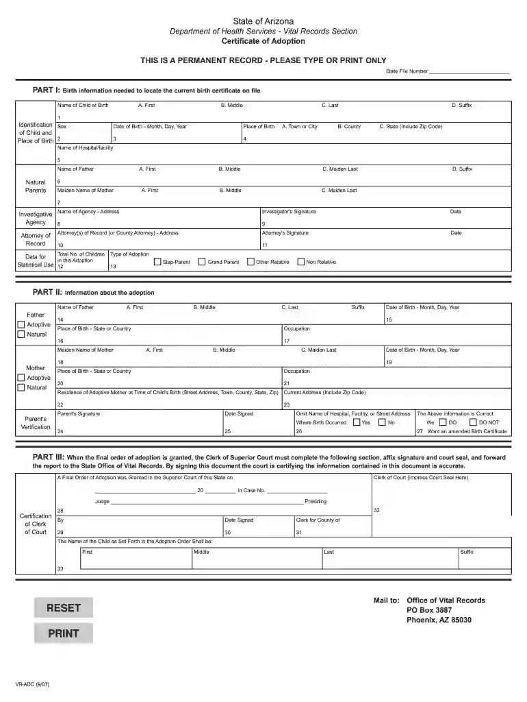 adoption forms Preview on Page 1
