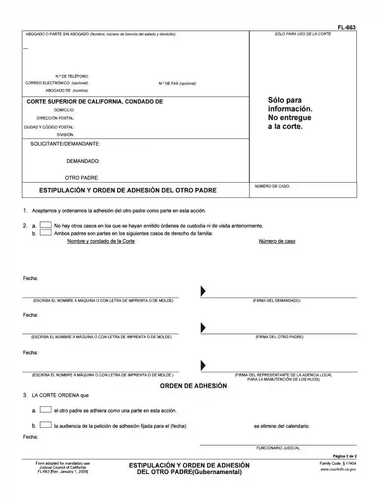padre orden formulario online Preview on Page 1