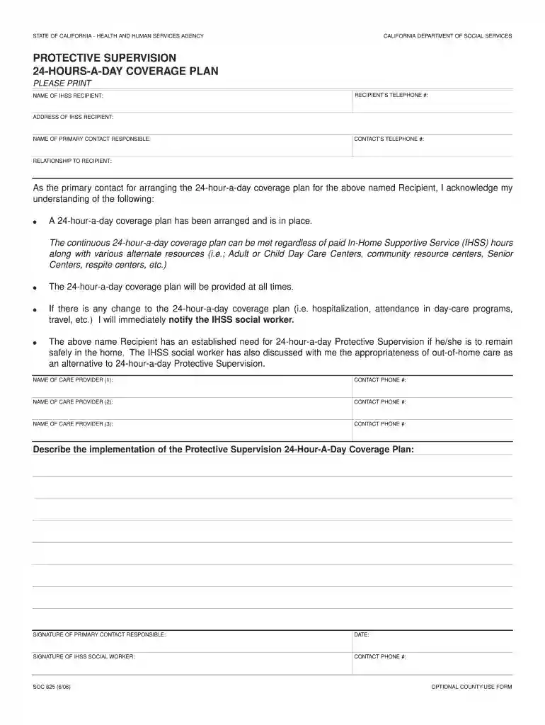 ihss protective supervision form Preview on Page 1