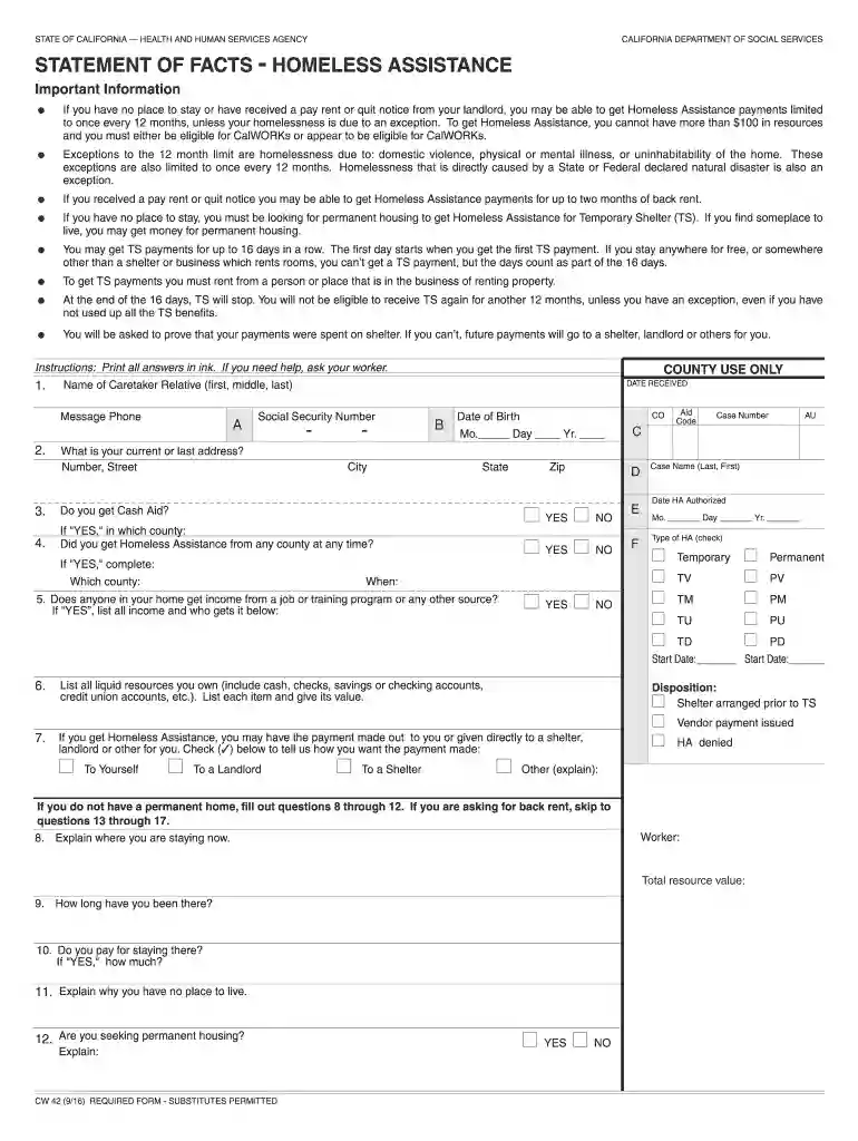 cw 42 2006 form Preview on Page 1