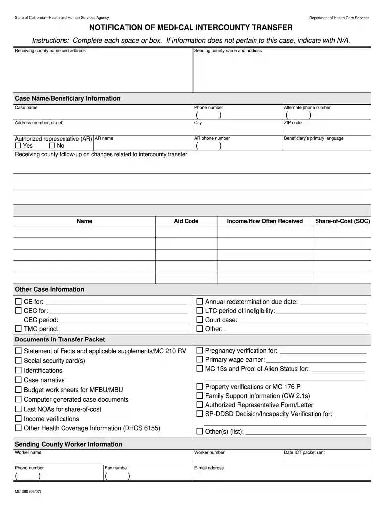 inter county transfer medi cal online Preview on Page 1
