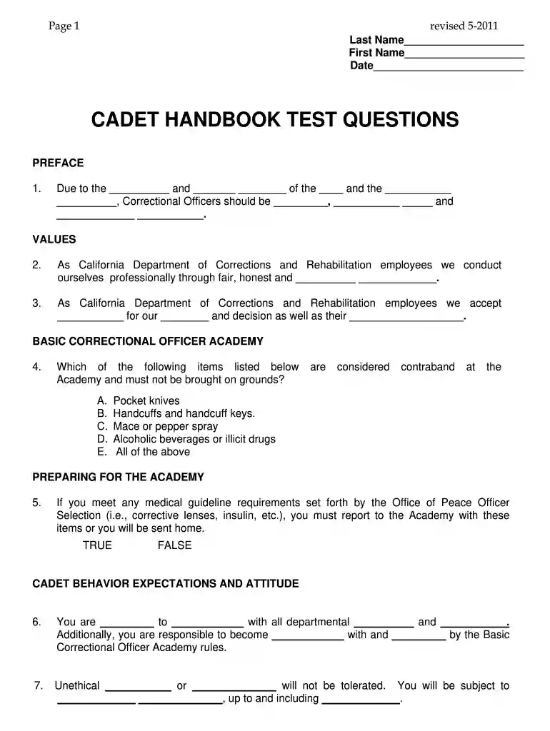 cdcr academy handbook Preview on Page 1