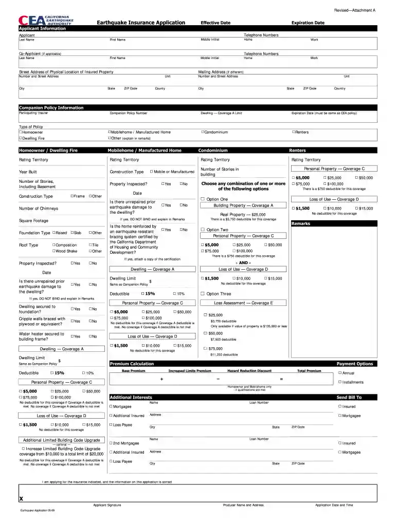 cea card application form Preview on Page 1