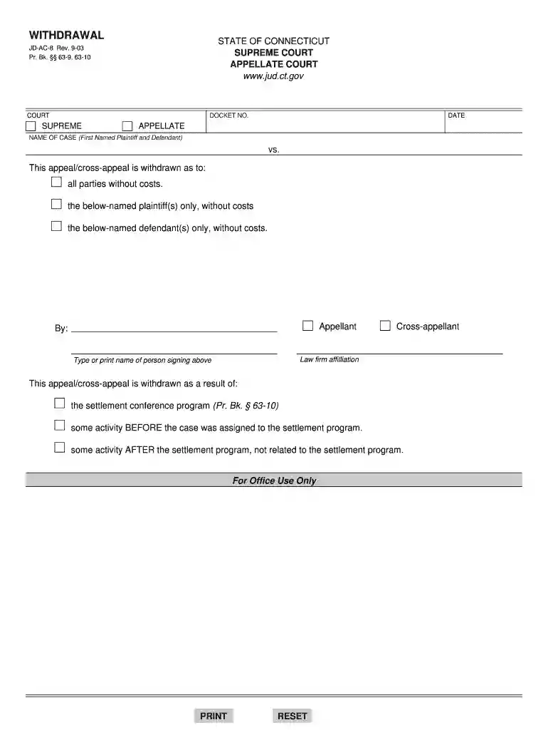 connecticut withdrawal form Preview on Page 1