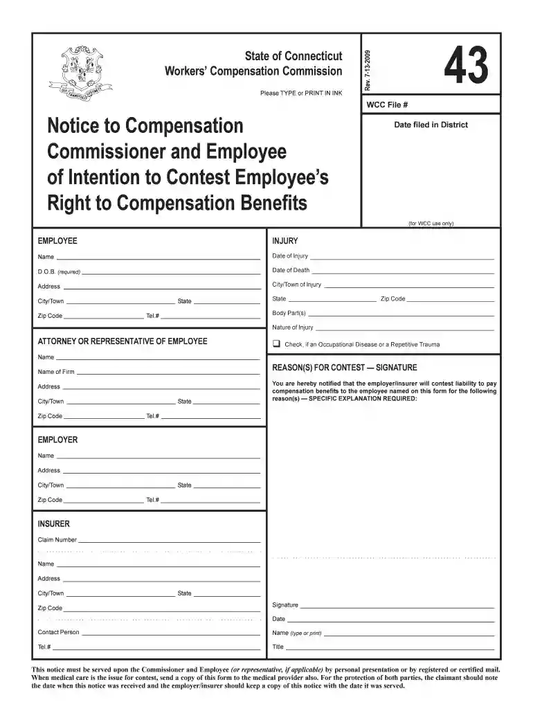 ct workers' compensation forms Preview on Page 1