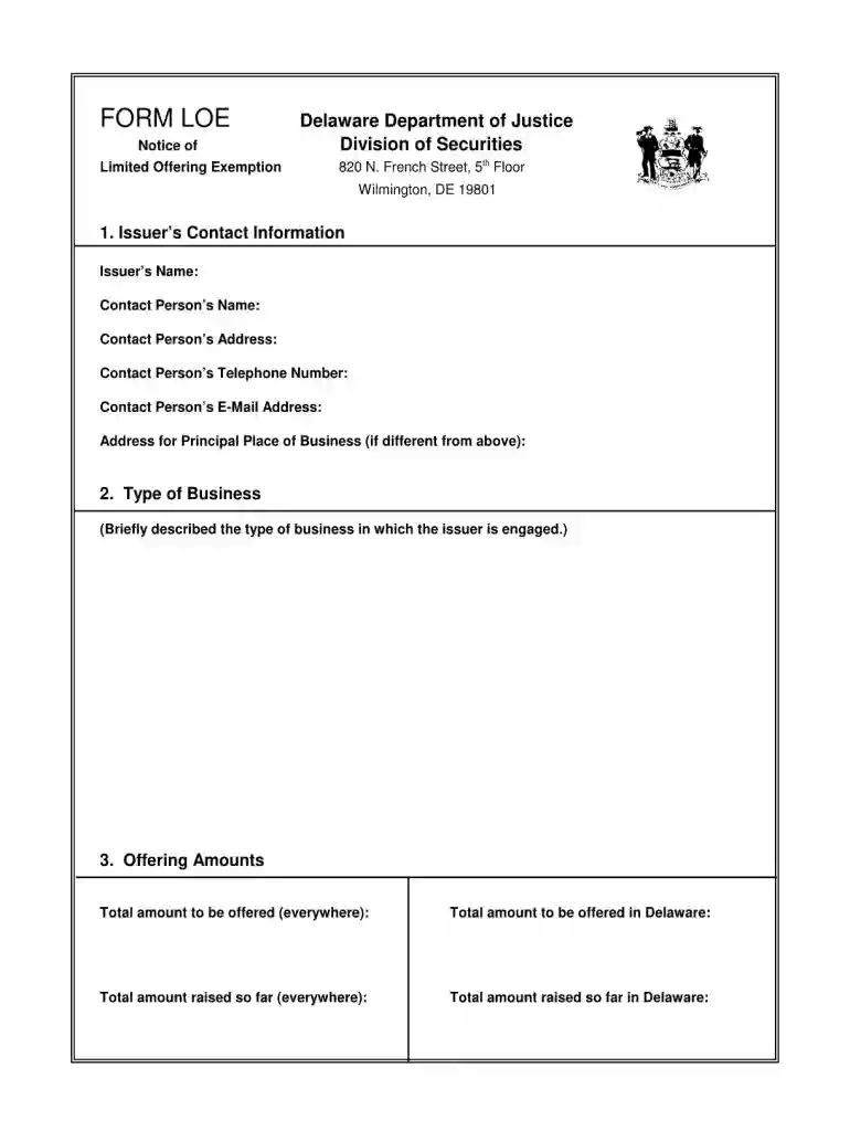 loe template Preview on Page 1