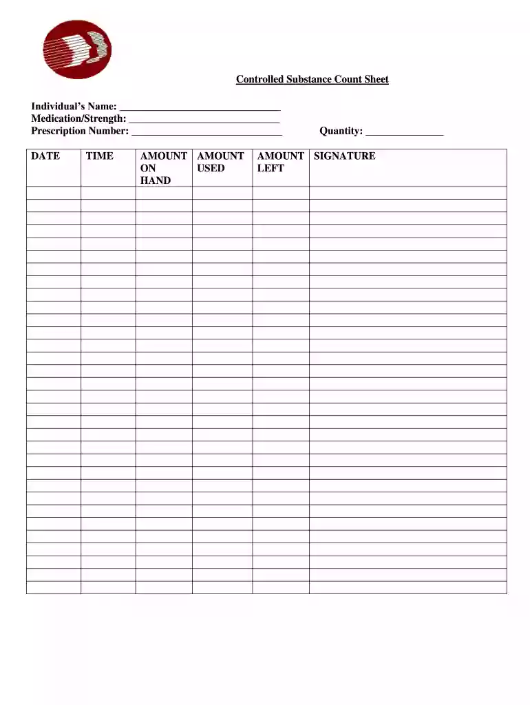 shift to shift narcotic count sheet template Preview on Page 1