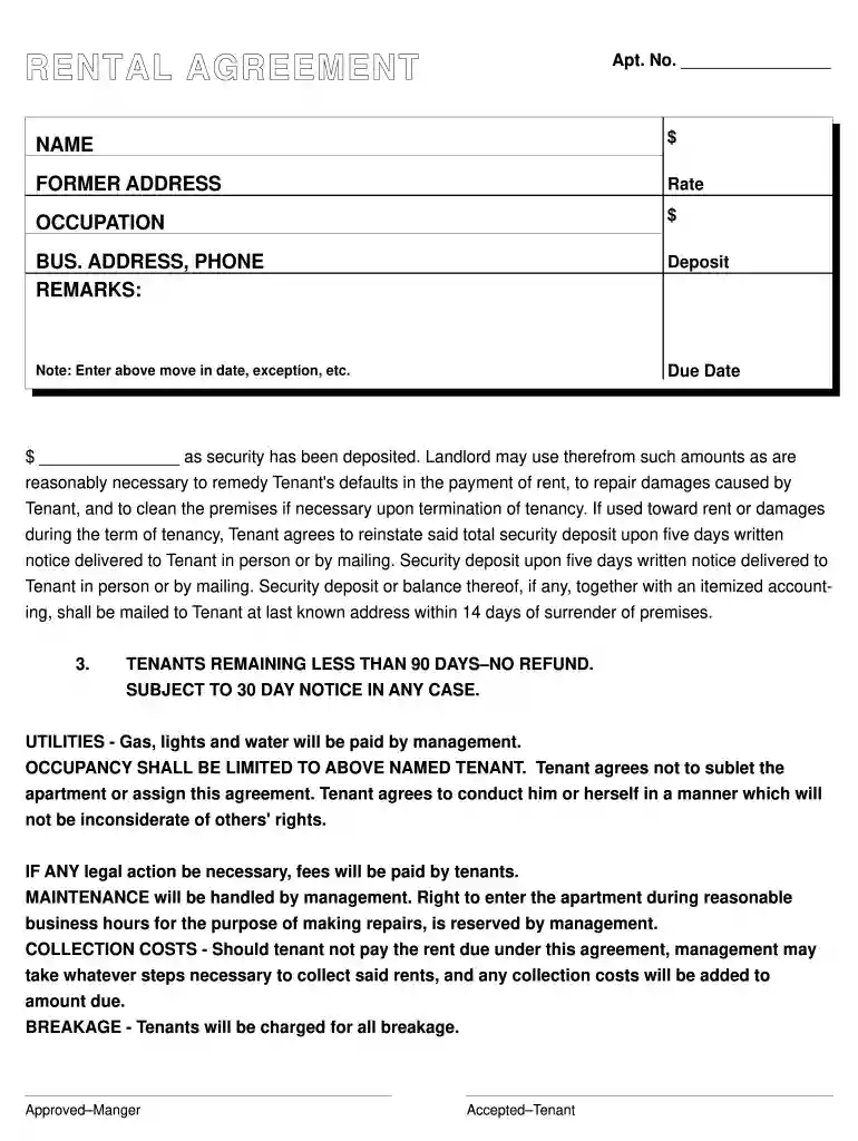 rental agreement landlord tenant Preview on Page 1
