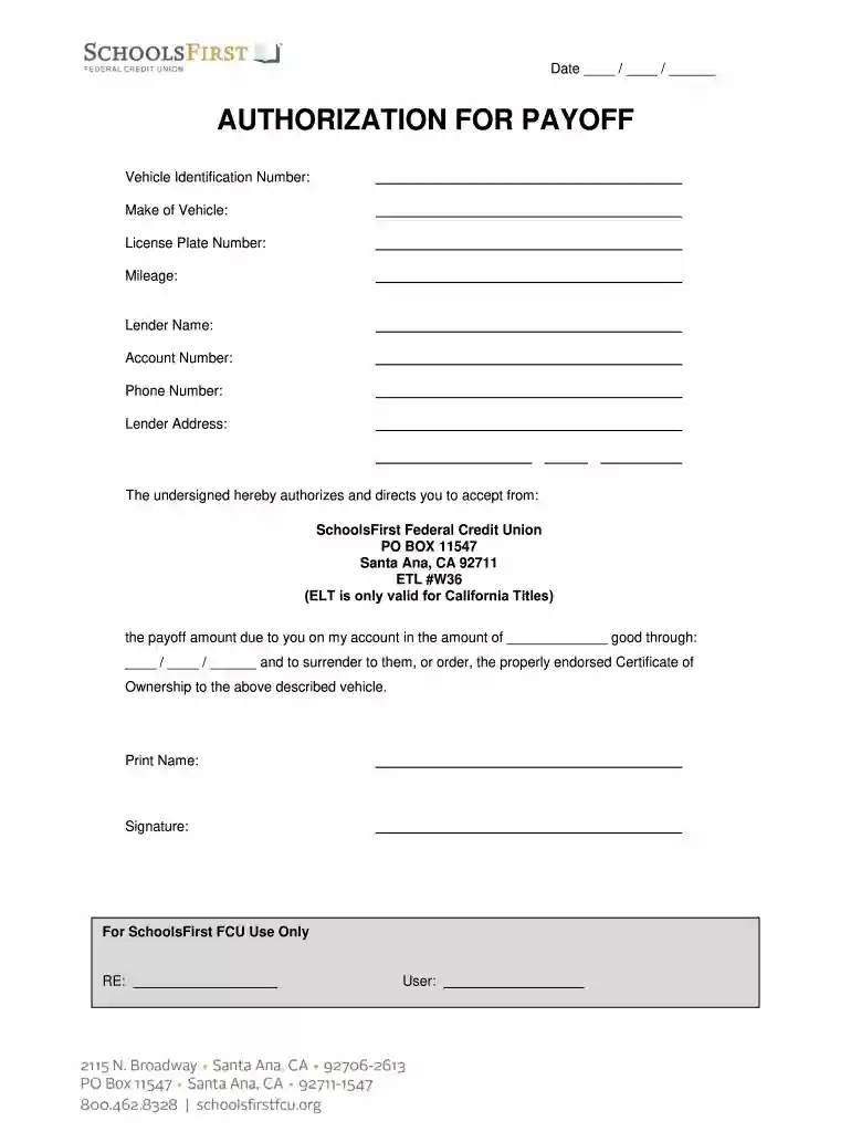 what is authorization for payoff Preview on Page 1