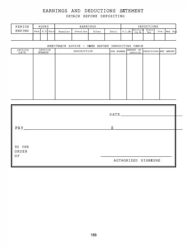 earnings statement template Preview on Page 1